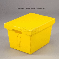Best deal ❤️ Global Industrial™ Corrugated Plastic Postal Mail Tote Lid Yellow - Pkg Qty 10 🔔 -Containers shop 257916YL 3wco