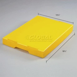 Best deal ❤️ Global Industrial™ Corrugated Plastic Postal Mail Tote Lid Yellow - Pkg Qty 10 🔔 -Containers shop 257916YL dim