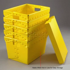 Cheap ✔️ Global Industrial™ Corrugated Plastic Postal Mail Tote With Lid 18-1/2x13-1/4x12 Yellow - Pkg Qty 10 💯 -Containers shop 257920YL 2wco