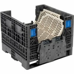 New ✨ ORBIS KD3230-25 BulkPak Folding Bulk Shipping Container - 32"L x 30"W x 25"H, 1500 Lb. Cap. Black 👍 -Containers shop 268644 06