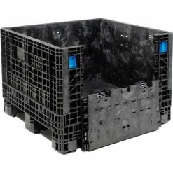 Budget 🎁 ORBIS HDMP4845-34-22 BulkPak Folding Bulk Shipping Container - 48"L x 45"W x 34"H, 1800 Lb Cap Black 👏 -Containers shop 268647 02