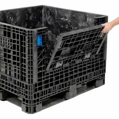 Budget 🎁 ORBIS HDMP4845-34-22 BulkPak Folding Bulk Shipping Container - 48"L x 45"W x 34"H, 1800 Lb Cap Black 👏 -Containers shop 268647 05