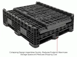 Coupon 🎉 ORBIS GP4048-39 BulkPak Folding Bulk Shipping Container - 48"L x 40"W x 39"H, 2000 Lb. Cap. Black 💯 -Containers shop 268649IN 2wco