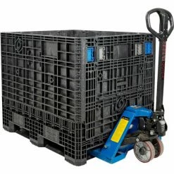 Coupon 🎉 ORBIS GP4048-39 BulkPak Folding Bulk Shipping Container - 48"L x 40"W x 39"H, 2000 Lb. Cap. Black 💯 -Containers shop 268649 04