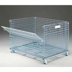 Best Sale ✔️ Nashville Wire Products Folding Wire Container GC404830S4 48x40x36-1/2 3000-4000 Lb Cap.Drop Gate 48" Side 🤩