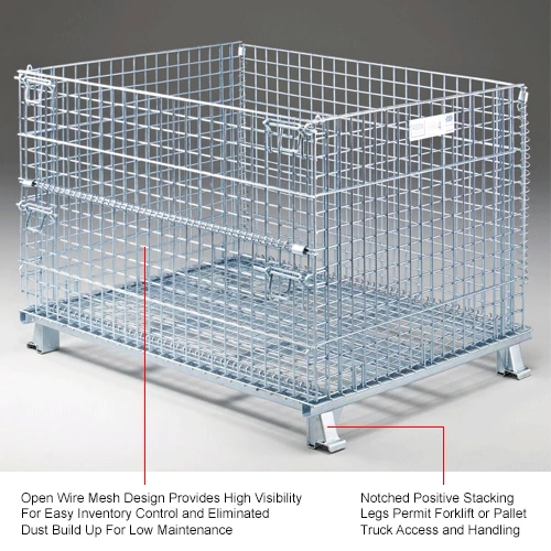 Best Sale ✔️ Nashville Wire Products Folding Wire Container GC404830S4 48x40x36-1/2 3000-4000 Lb Cap.Drop Gate 48" Side 🤩 6 Best Sale ✔️ Nashville Wire Products Folding Wire Container GC404830S4 48x40x36-1/2 3000-4000 Lb Cap.Drop Gate 48" Side 🤩 - Image 6