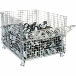 New 🔔 Nashville Wire Products Folding Wire Container GC404830E4 48x40x36-1/2 3000-4000 Lb Cap.Drop Gate 40" Side ✨