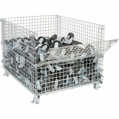 New 🔔 Nashville Wire Products Folding Wire Container GC404830E4 48x40x36-1/2 3000-4000 Lb Cap.Drop Gate 40" Side ✨ 1 New 🔔 Nashville Wire Products Folding Wire Container GC404830E4 48x40x36-1/2 3000-4000 Lb Cap.Drop Gate 40" Side ✨