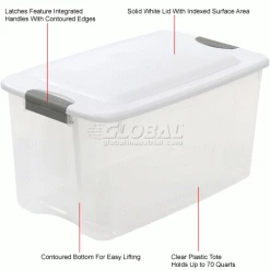 Buy 👍 Sterilite 19889804 Clear Storage Tote With Lid 70 Quart 26-1/8x16-1/4x13-1/2 - Pkg Qty 4 😀 26 Buy 👍 Sterilite 19889804 Clear Storage Tote With Lid 70 Quart 26-1/8x16-1/4x13-1/2 - Pkg Qty 4 😀 -Containers shop 269462 1wco