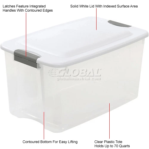 Buy 👍 Sterilite 19889804 Clear Storage Tote With Lid 70 Quart 26-1/8x16-1/4x13-1/2 - Pkg Qty 4 😀 11 Buy 👍 Sterilite 19889804 Clear Storage Tote With Lid 70 Quart 26-1/8x16-1/4x13-1/2 - Pkg Qty 4 😀 - Image 11