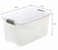 Buy 👍 Sterilite 19889804 Clear Storage Tote With Lid 70 Quart 26-1/8x16-1/4x13-1/2 - Pkg Qty 4 😀 31 Buy 👍 Sterilite 19889804 Clear Storage Tote With Lid 70 Quart 26-1/8x16-1/4x13-1/2 - Pkg Qty 4 😀 -Containers shop 269462 dim