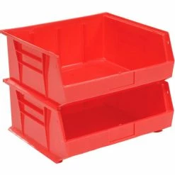 Cheap 😀 Global Industrial Plastic Stack & Hang Bin, 16-1/2"W x 14-3/4"D x 7"H, Red - Pkg Qty 6 🔔 -Containers shop 269686RD 02