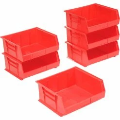 Cheap 😀 Global Industrial Plastic Stack & Hang Bin, 16-1/2"W x 14-3/4"D x 7"H, Red - Pkg Qty 6 🔔 -Containers shop 269686RD 08