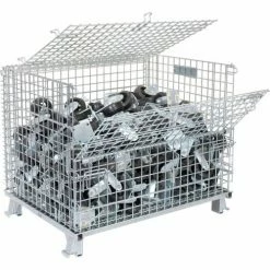 Wholesale 💯 Nashville Wire Products Folding Wire Container GC324028S4L 40x32x34-1/2 3000-4000 Lb. Cap with Lid 🎁