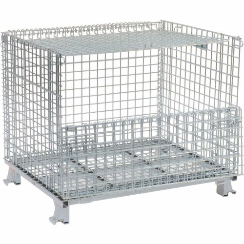 Wholesale 💯 Nashville Wire Products Folding Wire Container GC324028S4L 40x32x34-1/2 3000-4000 Lb. Cap with Lid 🎁 2 Wholesale 💯 Nashville Wire Products Folding Wire Container GC324028S4L 40x32x34-1/2 3000-4000 Lb. Cap with Lid 🎁 - Image 2