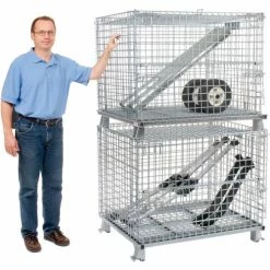 Wholesale 💯 Nashville Wire Products Folding Wire Container GC324028S4L 40x32x34-1/2 3000-4000 Lb. Cap with Lid 🎁 40 Wholesale 💯 Nashville Wire Products Folding Wire Container GC324028S4L 40x32x34-1/2 3000-4000 Lb. Cap with Lid 🎁 -Containers shop 269749 04