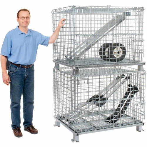 Wholesale 💯 Nashville Wire Products Folding Wire Container GC324028S4L 40x32x34-1/2 3000-4000 Lb. Cap with Lid 🎁 5 Wholesale 💯 Nashville Wire Products Folding Wire Container GC324028S4L 40x32x34-1/2 3000-4000 Lb. Cap with Lid 🎁 - Image 5