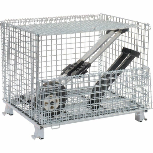 Wholesale 💯 Nashville Wire Products Folding Wire Container GC324028S4L 40x32x34-1/2 3000-4000 Lb. Cap with Lid 🎁 10 Wholesale 💯 Nashville Wire Products Folding Wire Container GC324028S4L 40x32x34-1/2 3000-4000 Lb. Cap with Lid 🎁 - Image 10