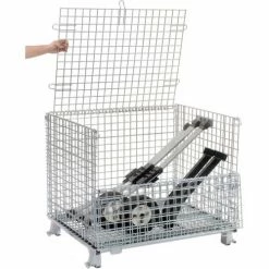 Wholesale 💯 Nashville Wire Products Folding Wire Container GC324028S4L 40x32x34-1/2 3000-4000 Lb. Cap with Lid 🎁 47 Wholesale 💯 Nashville Wire Products Folding Wire Container GC324028S4L 40x32x34-1/2 3000-4000 Lb. Cap with Lid 🎁 -Containers shop 269749 11