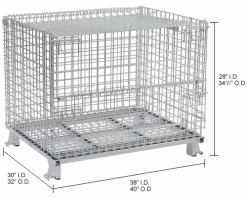 Wholesale 💯 Nashville Wire Products Folding Wire Container GC324028S4L 40x32x34-1/2 3000-4000 Lb. Cap with Lid 🎁 71 Wholesale 💯 Nashville Wire Products Folding Wire Container GC324028S4L 40x32x34-1/2 3000-4000 Lb. Cap with Lid 🎁 -Containers shop 269749 dim