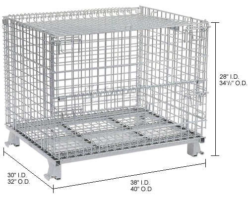 Wholesale 💯 Nashville Wire Products Folding Wire Container GC324028S4L 40x32x34-1/2 3000-4000 Lb. Cap with Lid 🎁 36 Wholesale 💯 Nashville Wire Products Folding Wire Container GC324028S4L 40x32x34-1/2 3000-4000 Lb. Cap with Lid 🎁 - Image 36