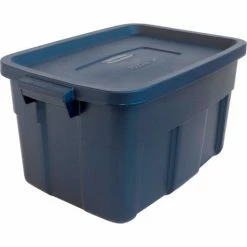 Promo 🔔 Rubbermaid® Roughneck™ Tote 14 Gallon 23-7/8 x 15-7/8 x 12-1/4 Dark Indigo Metallic - Pkg Qty 6 💯