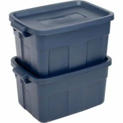 Promo 🔔 Rubbermaid® Roughneck™ Tote 14 Gallon 23-7/8 x 15-7/8 x 12-1/4 Dark Indigo Metallic - Pkg Qty 6 💯 -Containers shop 269994 02