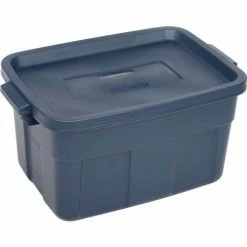 Promo 🔔 Rubbermaid® Roughneck™ Tote 14 Gallon 23-7/8 x 15-7/8 x 12-1/4 Dark Indigo Metallic - Pkg Qty 6 💯 -Containers shop 269994 05