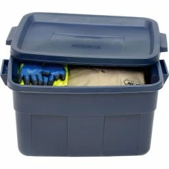 Promo 🔔 Rubbermaid® Roughneck™ Tote 14 Gallon 23-7/8 x 15-7/8 x 12-1/4 Dark Indigo Metallic - Pkg Qty 6 💯 -Containers shop 269994 06