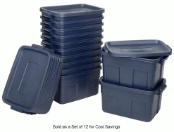 Promo 🔔 Rubbermaid® Roughneck™ Tote 14 Gallon 23-7/8 x 15-7/8 x 12-1/4 Dark Indigo Metallic - Pkg Qty 6 💯 -Containers shop 269994 4wco