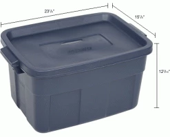 Promo 🔔 Rubbermaid® Roughneck™ Tote 14 Gallon 23-7/8 x 15-7/8 x 12-1/4 Dark Indigo Metallic - Pkg Qty 6 💯 -Containers shop 269994 dim