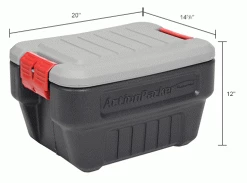 Best reviews of 🔔 Rubbermaid® ActionPacker™ Lockable Storage Box 8 Gallon 20 x 14-5/8 x 12 - Pkg Qty 4 👏 -Containers shop 269997IN dim