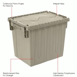 Deals ๐ Global Industrial Plastic Attached Lid Shipping & Storage Container DC1813-15 18x13x15 Gray โ 25 Deals ๐ Global Industrial Plastic Attached Lid Shipping & Storage Container DC1813-15 18x13x15 Gray โ -Containers shop 270281GYIN 1wco