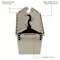 Deals ๐ Global Industrial Plastic Attached Lid Shipping & Storage Container DC1813-15 18x13x15 Gray โ 26 Deals ๐ Global Industrial Plastic Attached Lid Shipping & Storage Container DC1813-15 18x13x15 Gray โ -Containers shop 270281GYIN 2wco