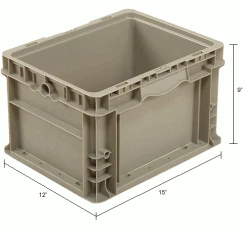 Best Pirce 🎁 Global Industrial Stackable Straight Wall Container, Solid, 12"Lx15"Wx9"H, Gray 👍 31 Best Pirce 🎁 Global Industrial Stackable Straight Wall Container, Solid, 12"Lx15"Wx9"H, Gray 👍 -Containers shop 270287 dim