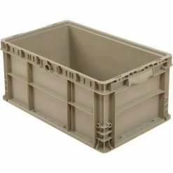 Discount 😀 Global Industrial™ Stackable Straight Wall Container, Solid, 24"Lx15"Wx11"H, Gray 💯