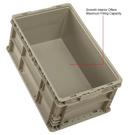 Discount 😀 Global Industrial Stackable Straight Wall Container, Solid, 24"Lx15"Wx11"H, Gray 💯 11 Discount 😀 Global Industrial Stackable Straight Wall Container, Solid, 24"Lx15"Wx11"H, Gray 💯 - Image 11