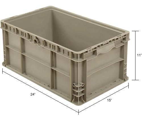 Discount 😀 Global Industrial Stackable Straight Wall Container, Solid, 24"Lx15"Wx11"H, Gray 💯 16 Discount 😀 Global Industrial Stackable Straight Wall Container, Solid, 24"Lx15"Wx11"H, Gray 💯 - Image 16