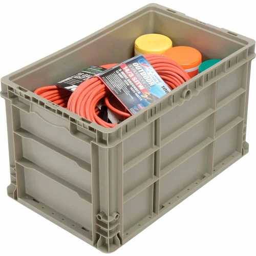 Promo 🛒 Global Industrial Stackable Straight Wall Container, Solid, 24"Lx15"Wx14"H, Gray ❤️ 2 Promo 🛒 Global Industrial Stackable Straight Wall Container, Solid, 24"Lx15"Wx14"H, Gray ❤️ - Image 2