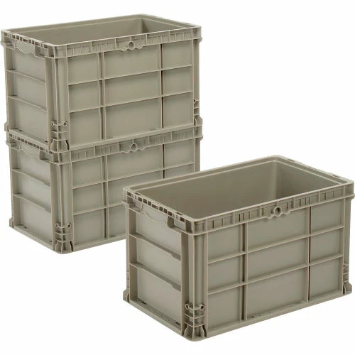 Promo 🛒 Global Industrial Stackable Straight Wall Container, Solid, 24"Lx15"Wx14"H, Gray ❤️ 5 Promo 🛒 Global Industrial Stackable Straight Wall Container, Solid, 24"Lx15"Wx14"H, Gray ❤️ - Image 5