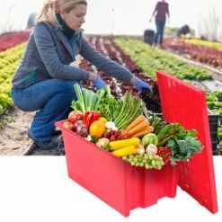 Budget 👏 Global Industrial™ Stack and Nest Storage Container SNT190 No Lid 19-1/2 x 15-1/2 x 10, Red - Pkg Qty 6 ⌛ -Containers shop 274311RDC 18 2