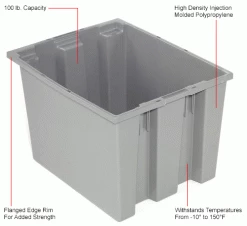 Best Sale 💯 Global Industrial Stack and Nest Storage Container SNT195 No Lid 19-1/2 x 15-1/2 x 13, Gray - Pkg Qty 6 🌟 47 Best Sale 💯 Global Industrial Stack and Nest Storage Container SNT195 No Lid 19-1/2 x 15-1/2 x 13, Gray - Pkg Qty 6 🌟 -Containers shop 274315GY 1wco