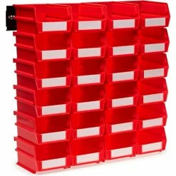 Hot Sale 😍 Triton Products LocBin Wall Storage, 3-210RWS, W/Rails, Small, Red (26 pc) ⭐