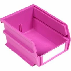 Cheap ✔️ LocBin™ 4-1/8"L x 5-3/8"W x 3"H Orchid Stacking, Hanging, Interlocking Polypropylene Bins,6 CT 👏