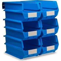 Hot Sale 👍 Triton Products LocBin Wall Storage, 3-240BWS, W/Rails, Large, Blue (8 pc) 👏