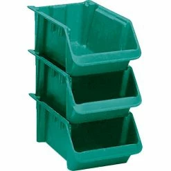 Deals 😀 LEWISBins Fiberglass Stack & Nest Hopper Bin, 11-1/2"W x 24"D x 8"H, Green - Pkg Qty 5 😀