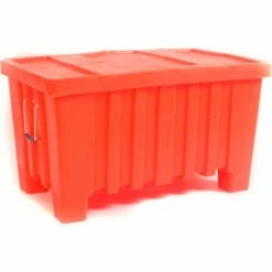 Best Sale 🤩 Forkliftable Bulk Shipping Container with Lid - 43"L x 26-1/2"W x 24"H, Black 👏