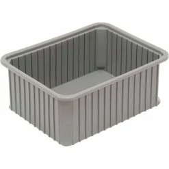 Deals ⭐ Dandux Dividable Stackable Plastic Box 50P0114110 - 22-1/2"L x 17-1/2"W x 11"H, Gray 👍