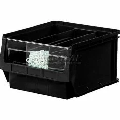 Cheapest 🥰 Quantum Storage Systems Quantum Plastic Magnum Stacking Bin, 12"W x 20"D x 6"H, Black - Pkg Qty 6 😀