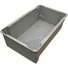 Cheapest ⌛ MFG Tray Molded Fiberglass Toteline Nest and Stack Wash Box 705248 -24"L x 14-3/8"W x 7-3/4"H, Gray ✔️